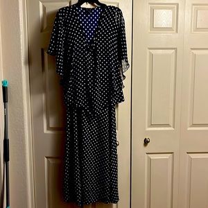 2pcs polka dots blouse and skirt